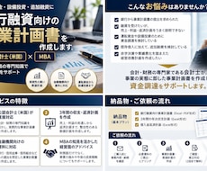 会計士が銀行融資向けの事業計画書を作成します 公認会計士（米国）・MBAが資金調達をサポート