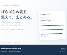 Excel・CSV・PDFのデータを整理します イメージ1