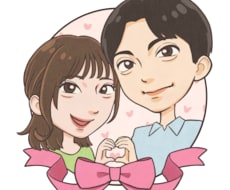 デジタルでお二人の似顔絵をかわいく描きます イメージ1