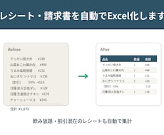 レシート・請求書を自動でExcel化します イメージ1