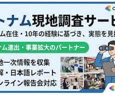ベトナム現地調査を専門家が代行します ベトナム在住歴10年・現地取材に基づくリアルなレポート