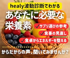 波動分析で必要な栄養を丁寧に伝えます