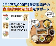 B型事業所の食事提供体制加算/献立確認を行います イメージ1