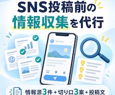 SNS投稿前の情報収集を代行します イメージ1