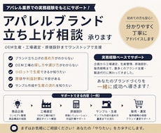 アパレルOEM生産の相談承ります イメージ1