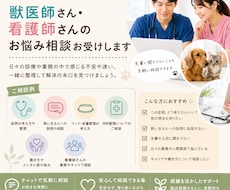 若手獣医師・動物看護師さんのお悩み相談乗ります イメージ1