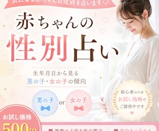 500円お試し価格 お腹の赤ちゃんの性別を占います 生年月日から見る男の子・女の子の傾向鑑定
