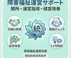 返還ゼロ！現役統括の障害福祉・運営指導対策します イメージ1