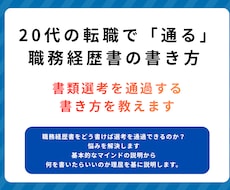 20代の転職で「通る」職務経歴書の書き方教えます イメージ1