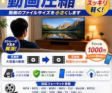 動画サイズ圧縮！動画サイズを縮小致します HDD容量不足解消！動画配信OK！