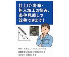 加工の不具合・お悩みを条件見直しで改善します 経験に裏付けられた技術的分析で、見えない原因を浮き彫りに