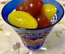 ミニトマトの宝石仕立ての作り方教えます 湯引きミニトマトのオリーブオイルとお酢と蜂蜜漬けです