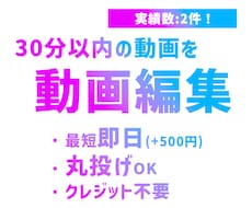 30分以内の動画を編集します イメージ1
