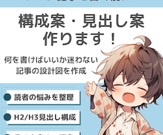 ブログ記事の構成案・見出し案を作ります イメージ1