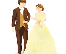 絵本のようなウェディングイラストを描きます
