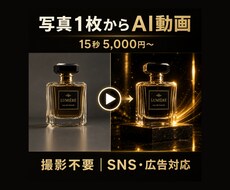 商品写真から15秒のAI動画を制作します 撮影不要｜商品写真からSNS用PR動画を制作