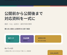 公開前確認と問い合わせ対応マニュアルを作ります イメージ1