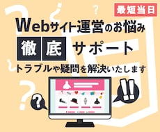最短当日★Webサイト運営の疑問トラブル解決します ご相談無料！初心者歓迎！優しく丁寧、徹底的にサポートします！