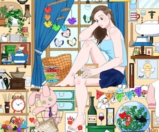 モチーフを元にごちゃごちゃの細かい絵を描きます