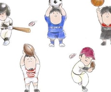 ２頭身のスポーツイラスト描きます お好みのスポーツ&ポーズを何でもお申しつけください！