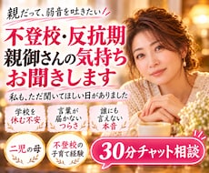 不登校や反抗期に悩む親御さんの声をお聞きします イメージ1