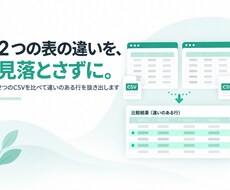 2つのCSVを比べて違いのある行を抜き出します イメージ1