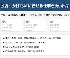 お店や会社でAIに任せられる仕事を洗い出します イメージ1