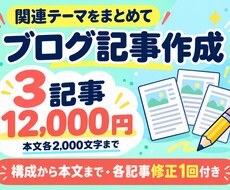 検索意図に沿ったブログ記事を3本作成します イメージ1
