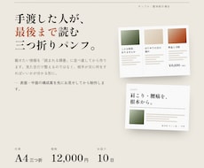 手渡しで伝わる三つ折りパンフレットを作ります イメージ1
