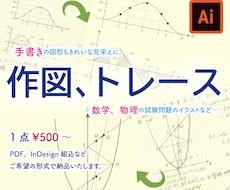 試験問題用の図形など、手書きもトレースいたします 参考書や試験問題など実際に使用したいサイズで見栄え良く！