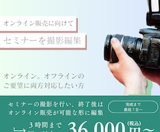 セミナー・研修を撮影・編集し動画コンテンツ化します ＊セミナーや研修を「動画コンテンツ」にしたい企業・講師の方へ