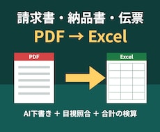 請求書・納品書・伝票のPDFをExcelにします イメージ1