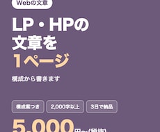 LP・ホームページの文章を1ページ書きます イメージ1