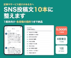 記事やサービス紹介をSNS投稿文に整えます イメージ1