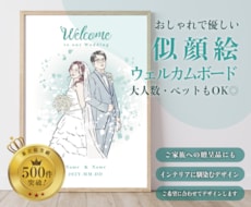 結婚式に♡似顔絵ウェルカムボード制作します 背景・文字入れもご希望・雰囲気に合わせてデザインします♪