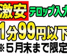 激安！テロップ入力・文字起こします イメージ1