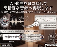 Suno等のAI曲を耳コピしオケ音源を作成します 【生ギター対応】AI曲の濁りを修正しプロ品質のオケ音源を再現