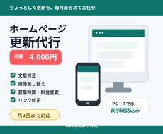 ホームページの軽微な修正・更新を代行します イメージ1