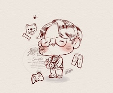 シンプル可愛い！ペン画風にゆるーく描きます 簡単な線のみでゆるくて可愛くお描きします