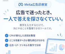 Meta広告の改善ポイントを診断します 数字を入れるだけ。次に見る場所と改善の優先順位がわかる