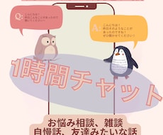 1時間チャットでゆっくりお話し伺います