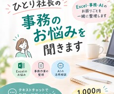 ひとり社長の事務のお悩みを聞きます イメージ1