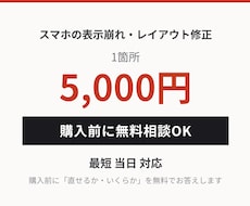 サイトの表示崩れを最短当日で修正します イメージ1