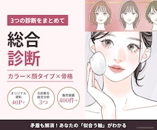 パーソナルカラー・顔タイプ・骨格の総合診断します 3診断を40P超の資料に｜結果の矛盾も解消する総合分析