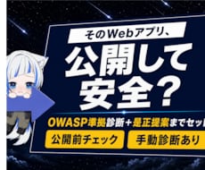 Webアプリの脆弱性診断・改善します OWASP診断＋手動チェック＋是正まで対応します