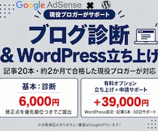 アドセンス合格基準でブログを診断・立ち上げます イメージ1