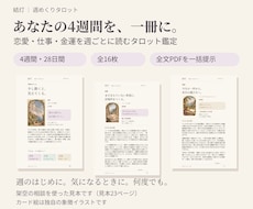 4週間の恋愛・仕事・金運を週別に占います イメージ1