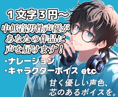 中低音の男性声優があなたの作品に声を届けます イメージ1