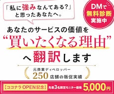 あなたの価値を発掘し、買いたくなる理由へ翻訳します 250店舗のプロが伴走！選ばれる戦略と感情導線を設計！