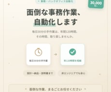 面倒な事務作業を自動化する仕組みを作ります イメージ1